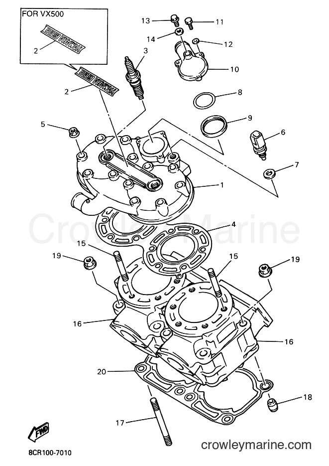 Yamaha Motors VX500XT (8DC1) [010] - CYLINDER HEAD