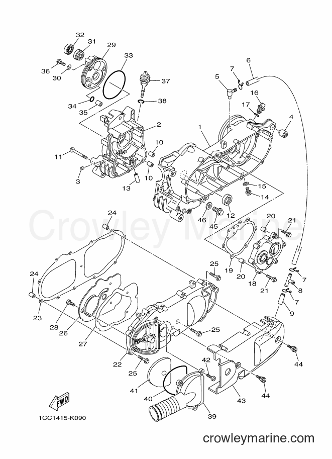 Yamaha Motors XC100E (1RS1) [010] - CRANKCASE