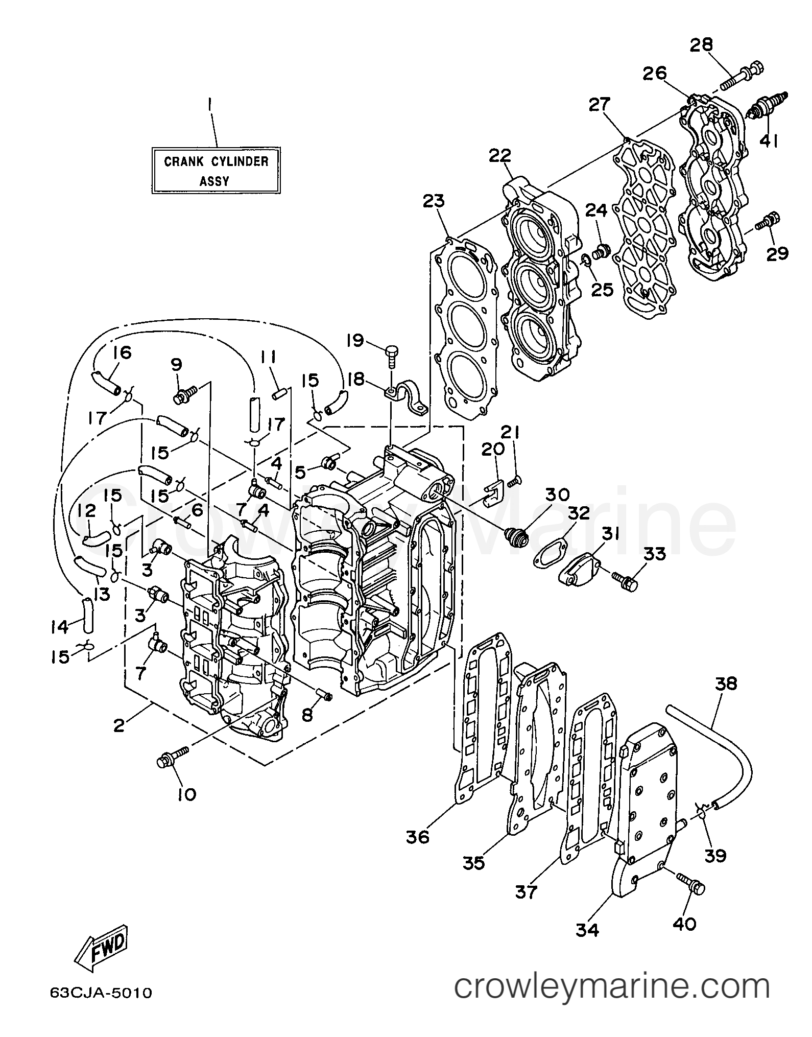 Yamaha Motors C40TLRX - CYLINDER CRANKCASE