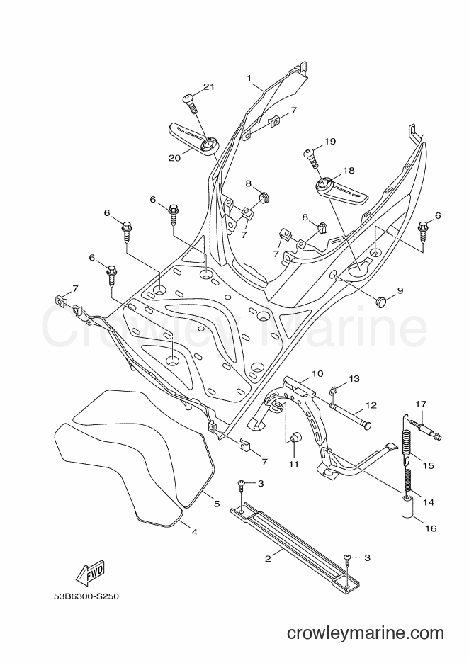 2017 Scooter HW125 - HW125 (53B6) [010] - STAND & FOOTREST