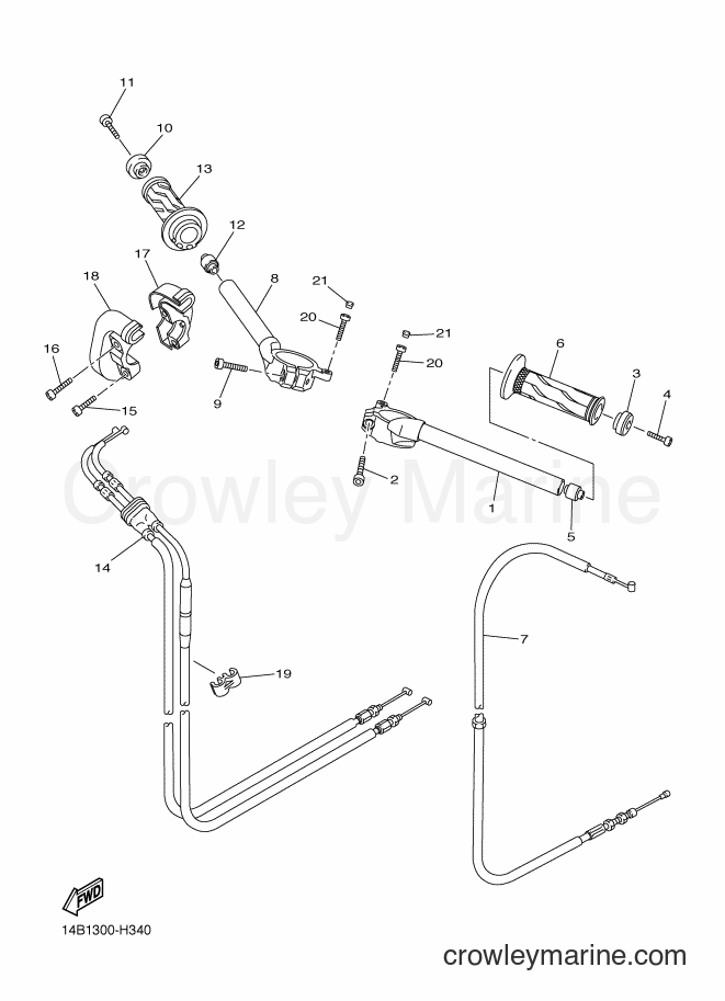 2010 Sport Bike YZF-R1 - YZF-R1 (14BM) [010] - STEERING HANDLE & CABLE