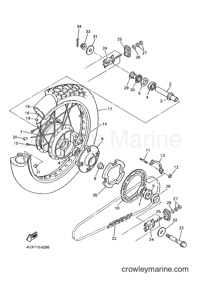 1996 Dirt Bike XTZ660 - XTZ660 (4MY4) [010] - REAR WHEEL