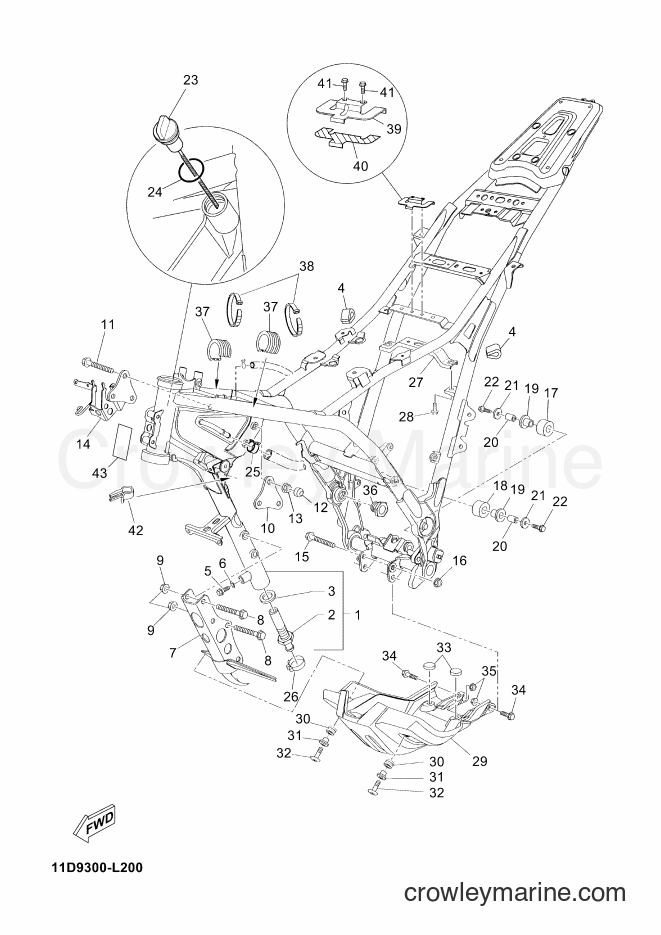 2012 Dirt Bike XT660Z - XT660Z (11D9) [030] - FRAME