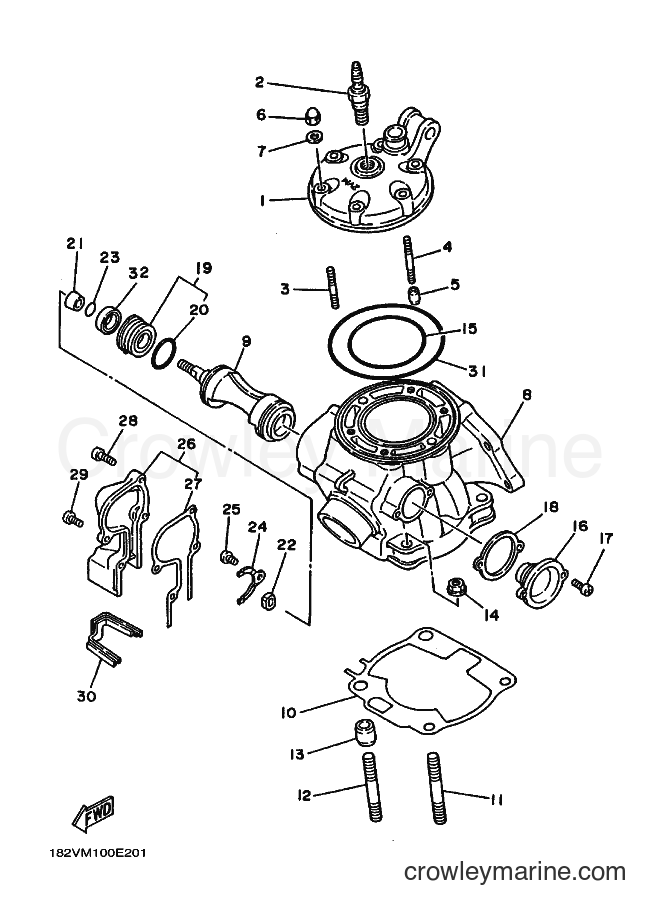 1988 Dirt Bike YZ250 - YZ250 (2VM0) [010] - CYLINDER