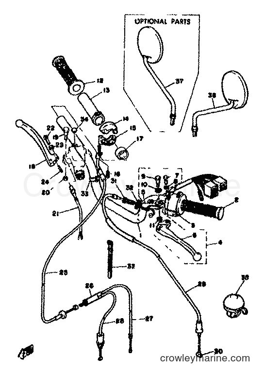 1977 Street Bike RD50M - RD50M (2E0) [999] - STEERING-CABLES