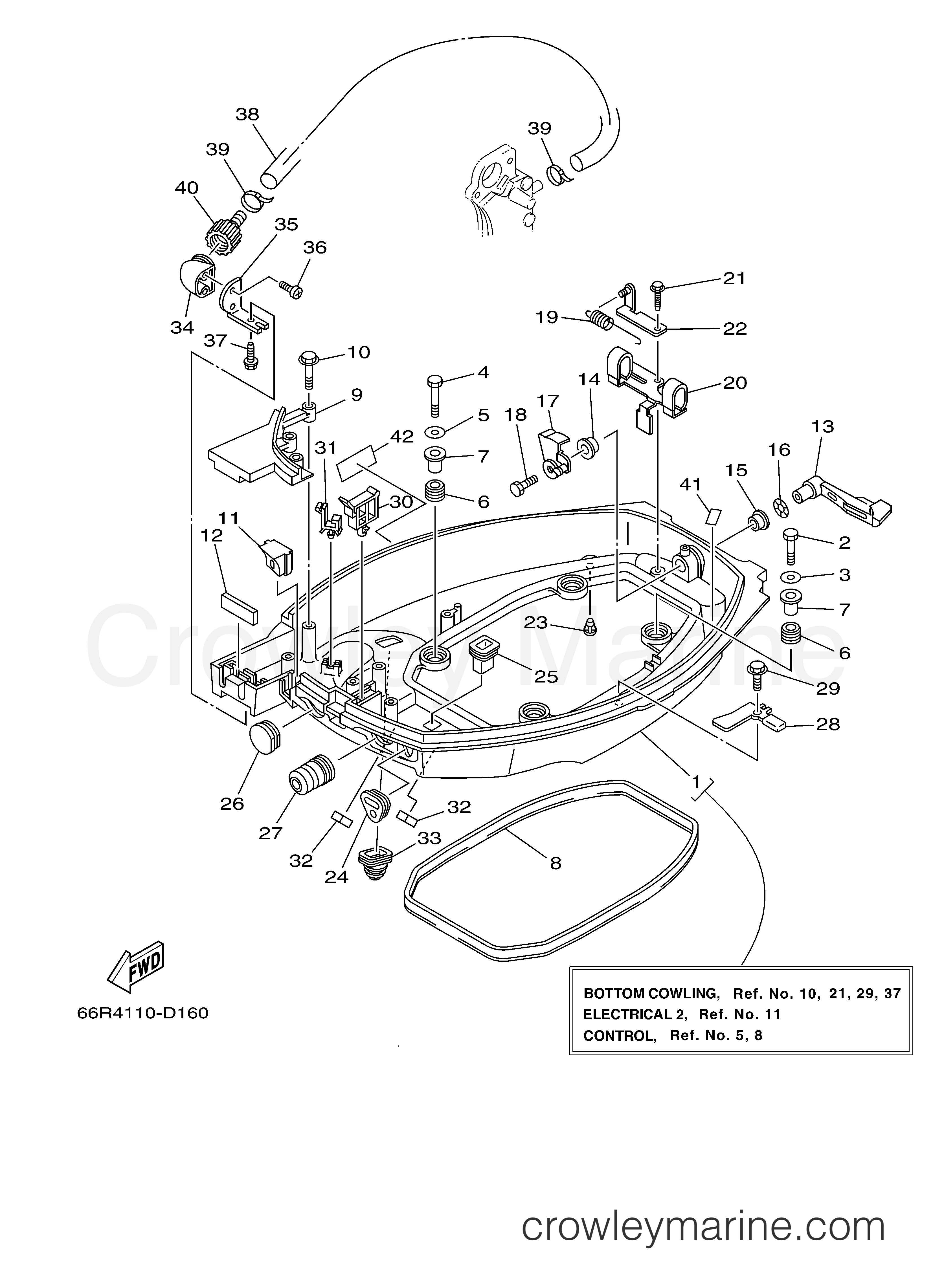 Yamaha Motors T9.9ELH2D - BOTTOM COWLING