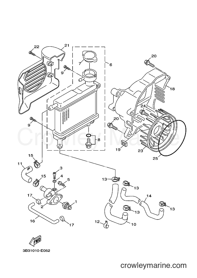 2013 Scooter YW50F - YW50F (1CD4) [010] - RADIATOR & HOSE
