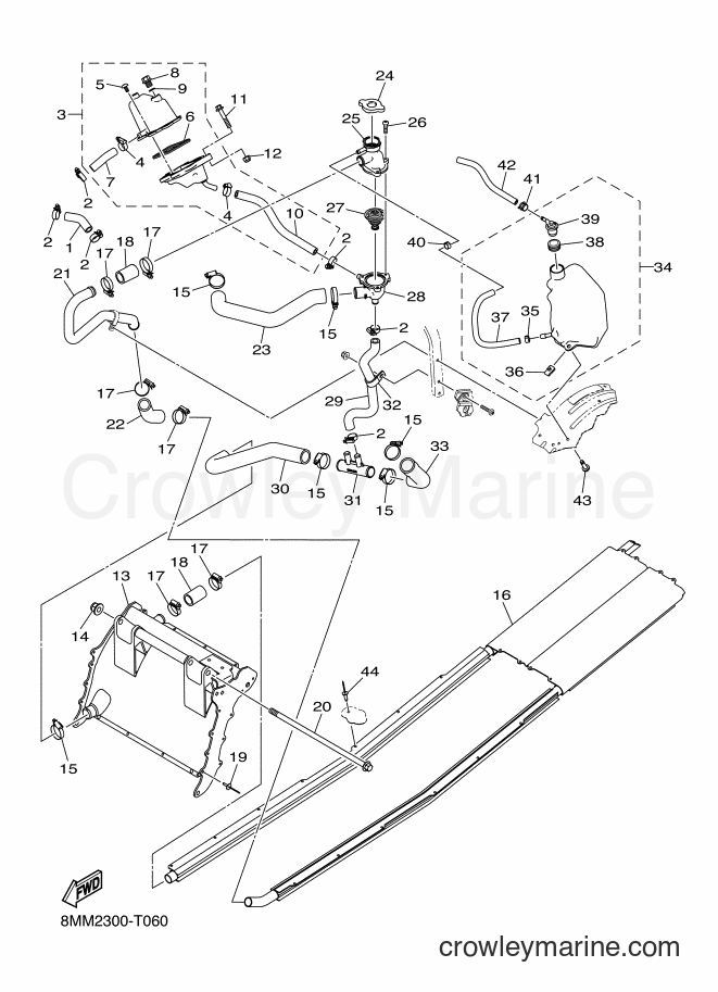 2018 Snowmobile SRS10SD46 - SRS10SD46 (8MJ1) [010] - RADIATOR & HOSE