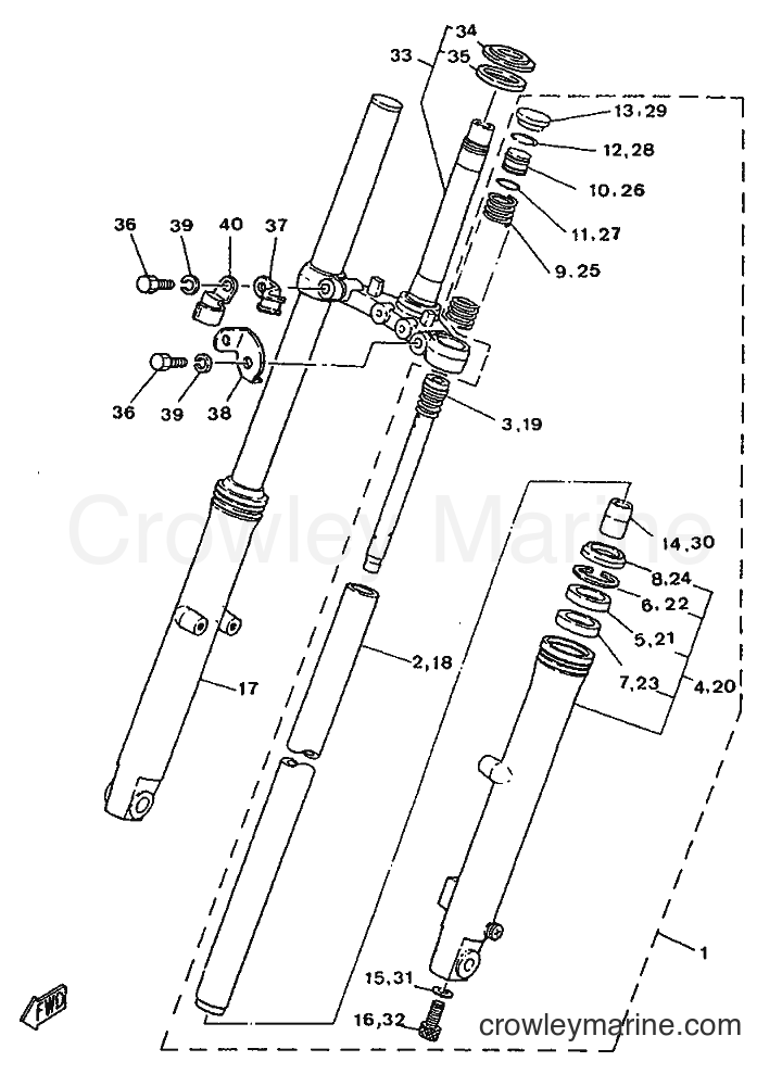 1996 Street Bike SR250SP - SR250SP (3TH5) [999] - FRONT FORK