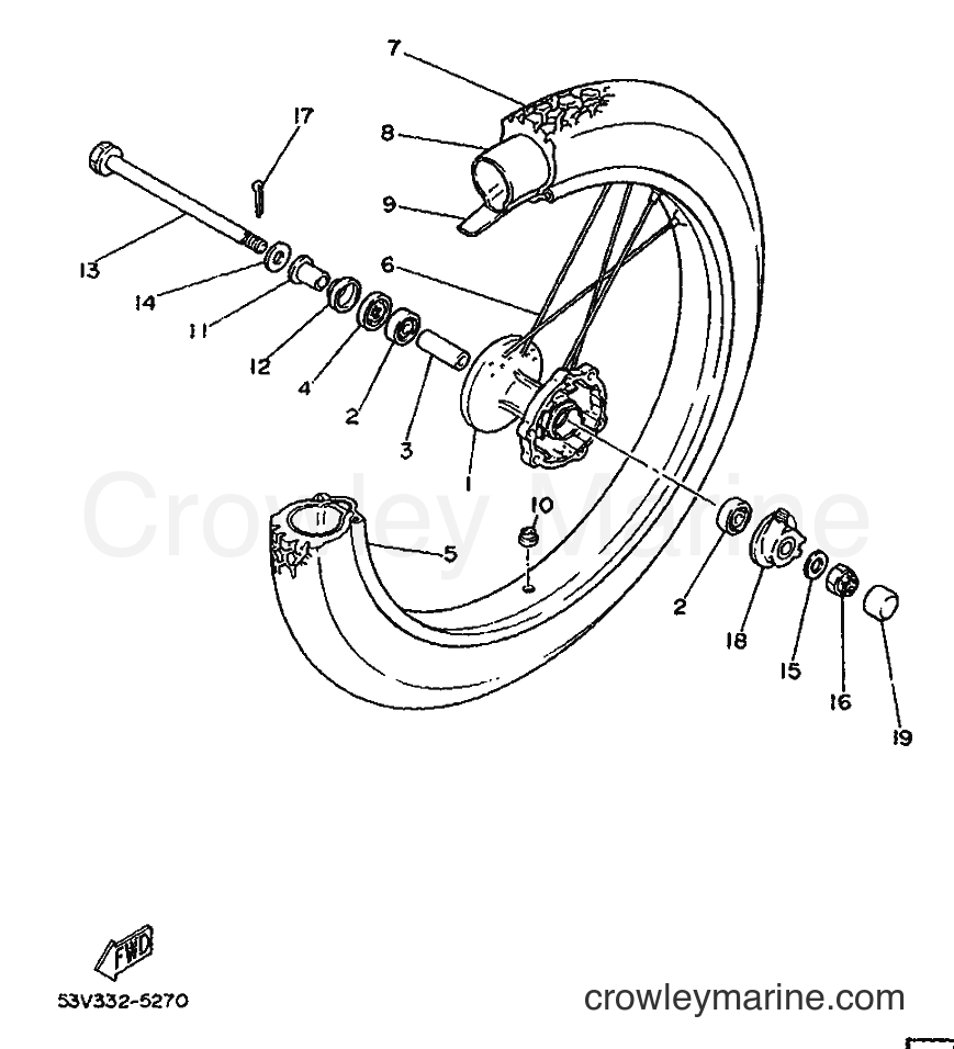 1992 Scooter DT80LC - DT80LC (4ED1) [999] - FRONT WHEEL