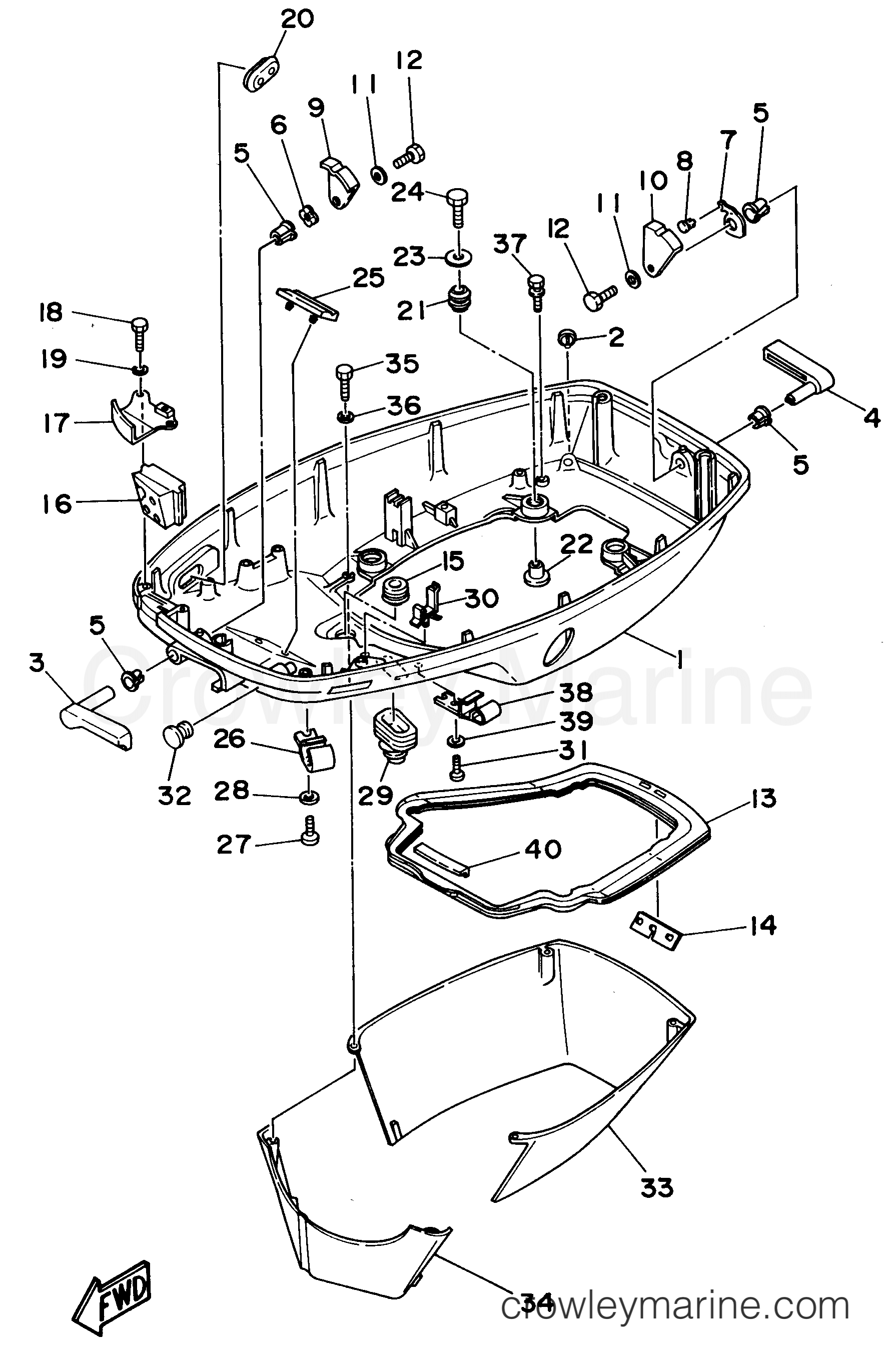 Yamaha Motors 70TLRU - BOTTOM COWLING