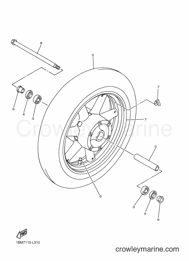 2012 Cruiser XVZ13TFS - XVZ13TFS (1BM9) [010] - FRONT WHEEL