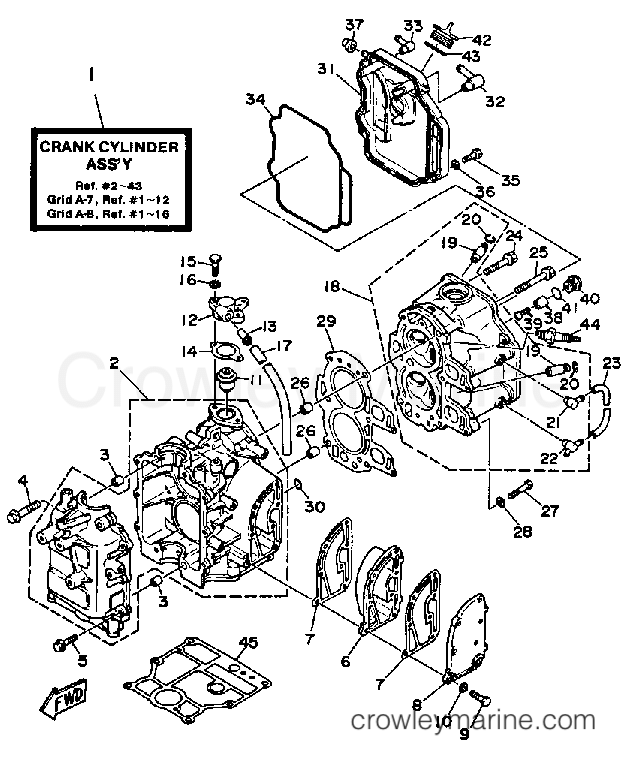 Yamaha Motors F9.9LH - CRANKCASE CYLINDER
