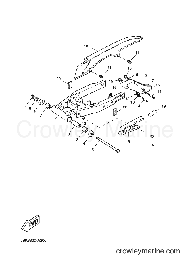2002 Scooter DT50R - DT50R (5BK3) [020] - REAR ARM