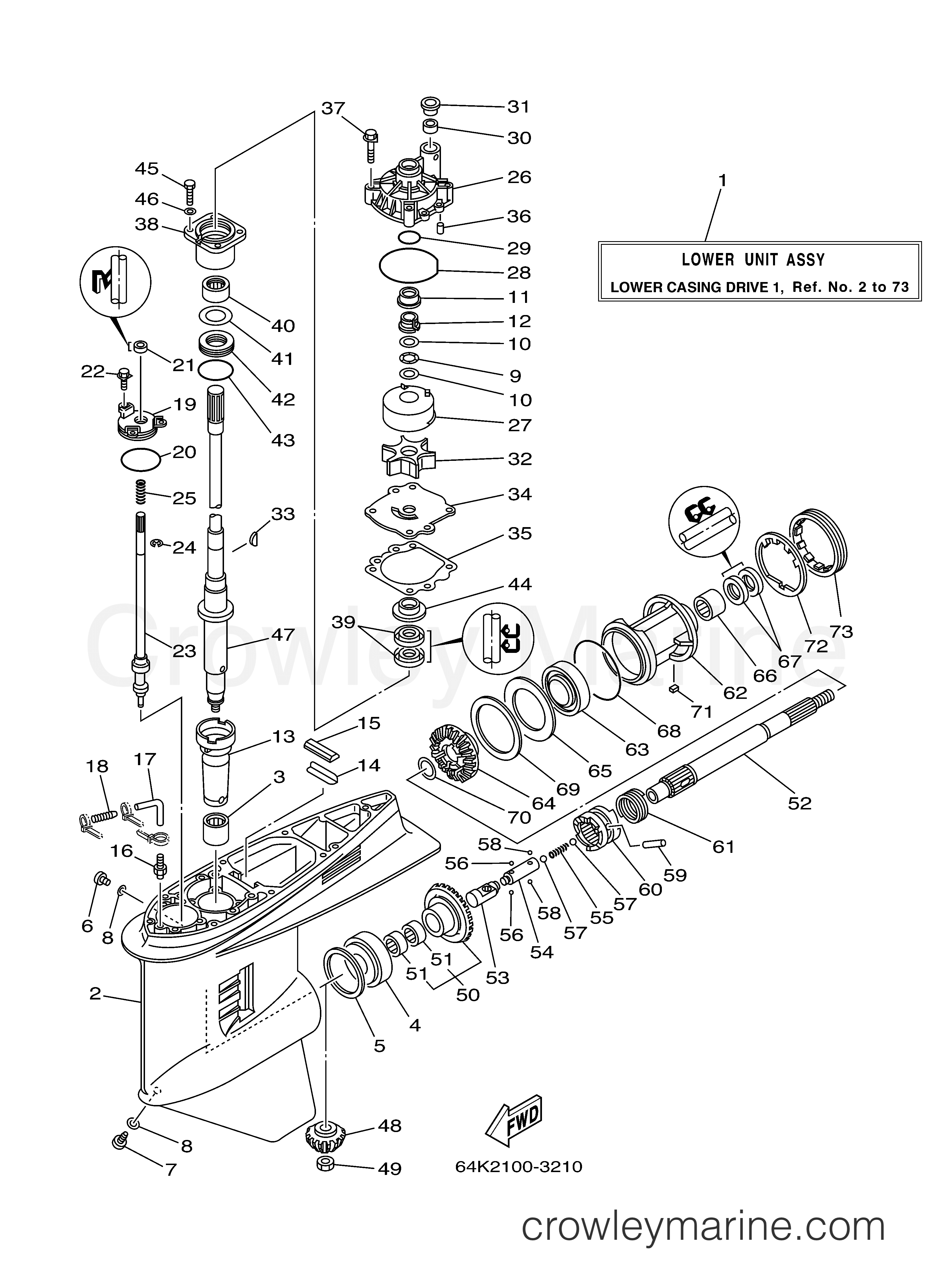 Yamaha Motors V150TLRC - LOWER CASING DRIVE 1