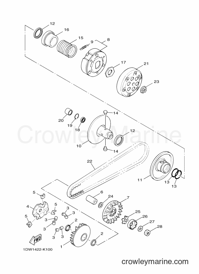2012 Scooter XC100N - XC100N (1DW2) [010] - CLUTCH