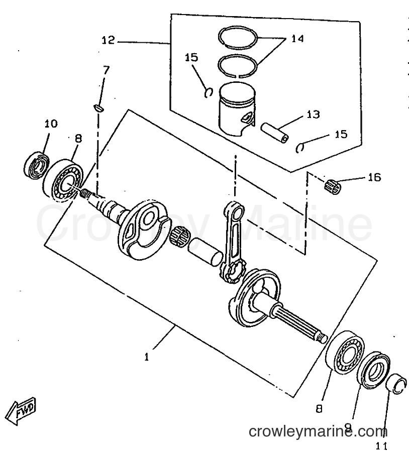 1998 Scooter CW50RS - CW50RS (4TDL) [999] - CRANKSHAFT & PISTON