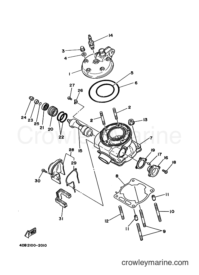 1992 Dirt Bike YZ125 - YZ125 (4DB2) [030] - CYLINDER HEAD