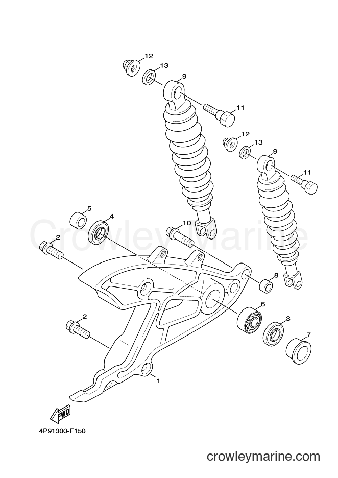 2009 Scooter XC125 - XC125 (4P96) [010] - REAR ARM & SUSPENSION