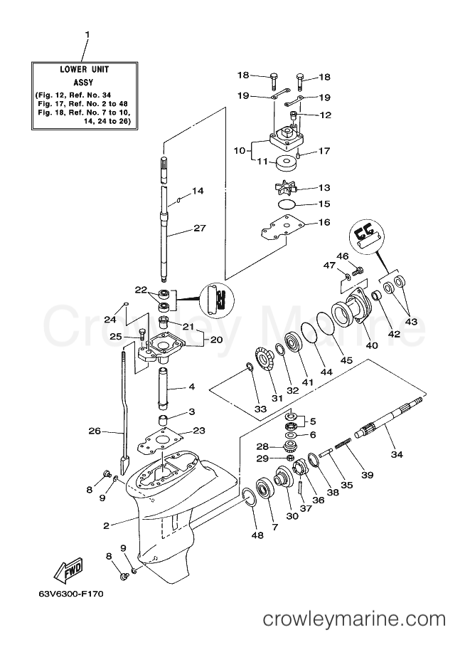 Yamaha Motors 9.9F (63V6) [170] - LOWER CASING & DRIVE 1