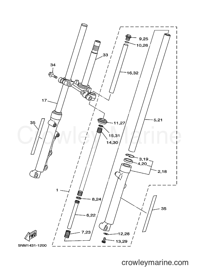 Yamaha Motors JZ120F (5NM2) [010] - FRONT FORK