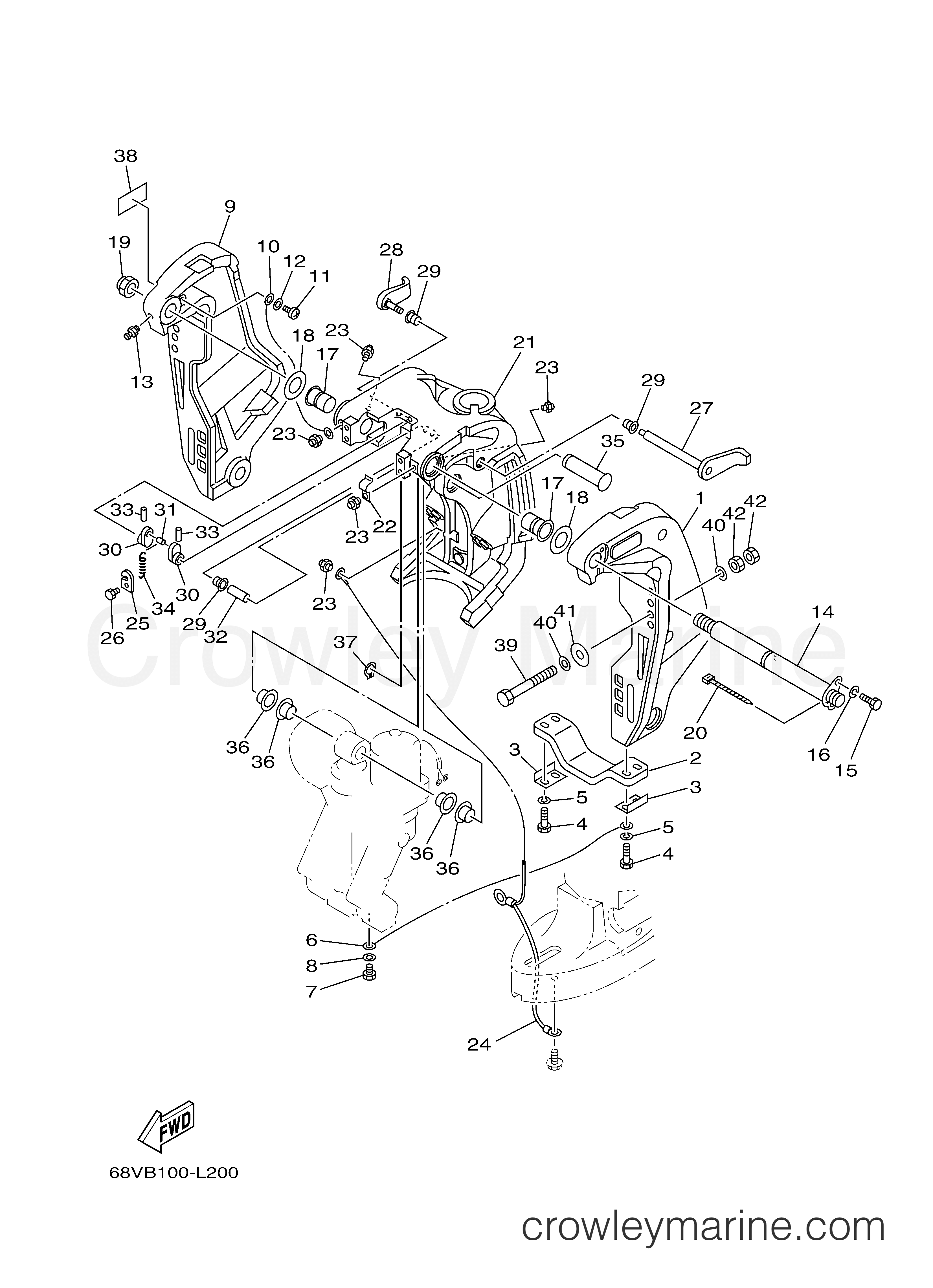 Yamaha Motors F115JA - BRACKET 1