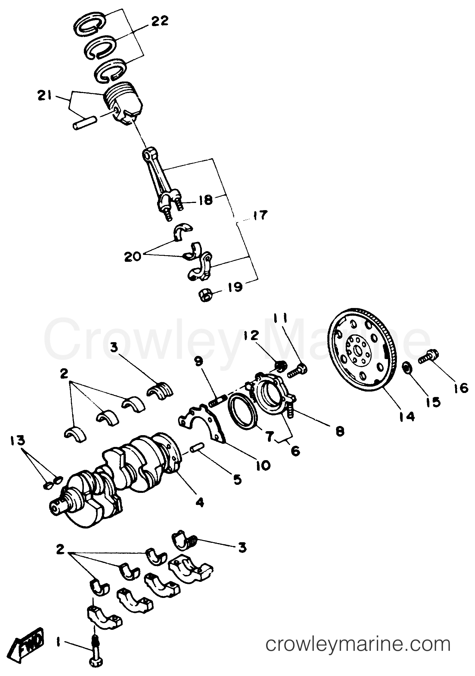 Yamaha Motors V6_4.3_ENGINE_EST - CRANK - PISTON
