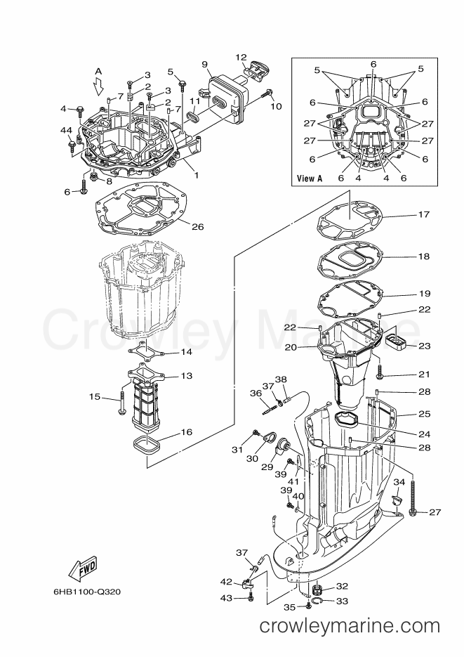 Yamaha Motors LF250XB-2017 (6HE2) [020] - UPPER CASING