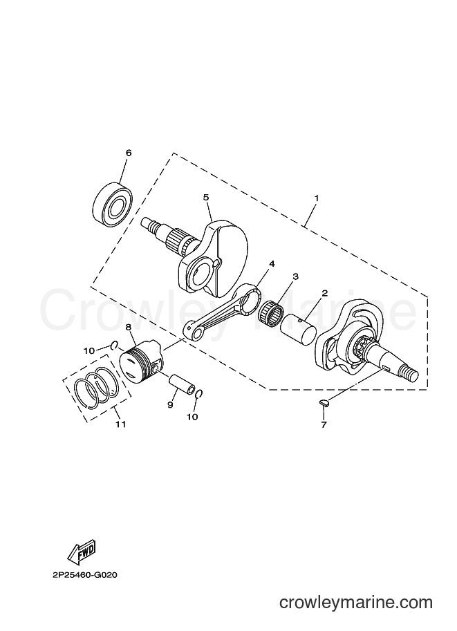 2008 Scooter T110SE - T110SE (2P25) [010] - CRANKSHAFT & PISTON