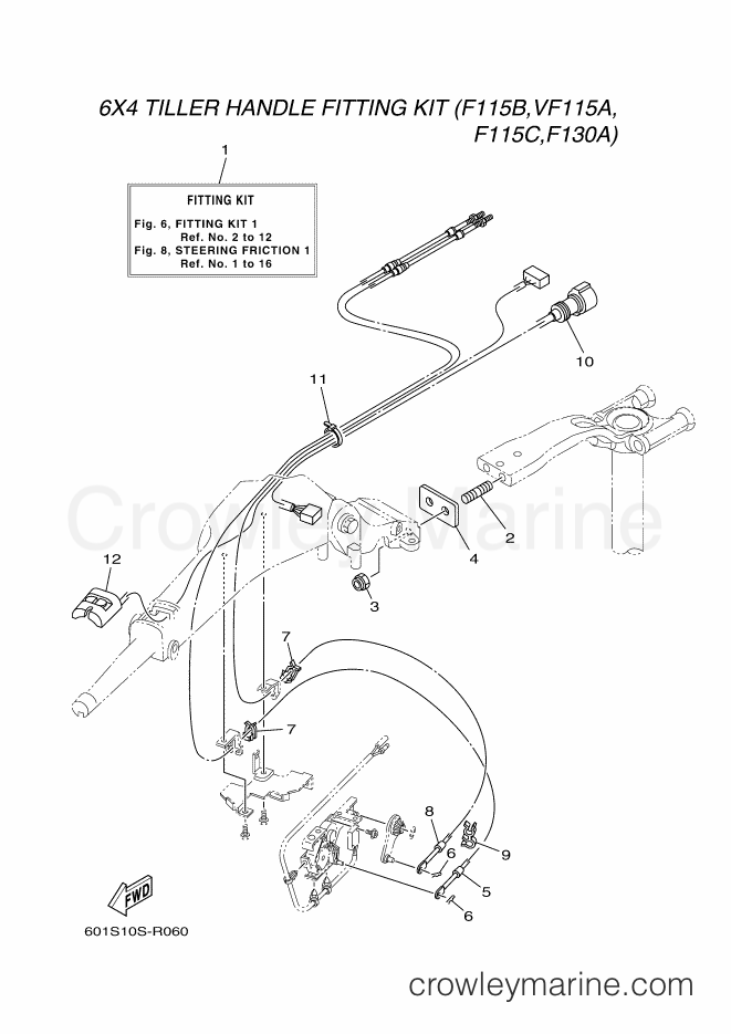 Yamaha Motors RIGGING STEERING-201 (601S) [010] - FITTING KIT 1