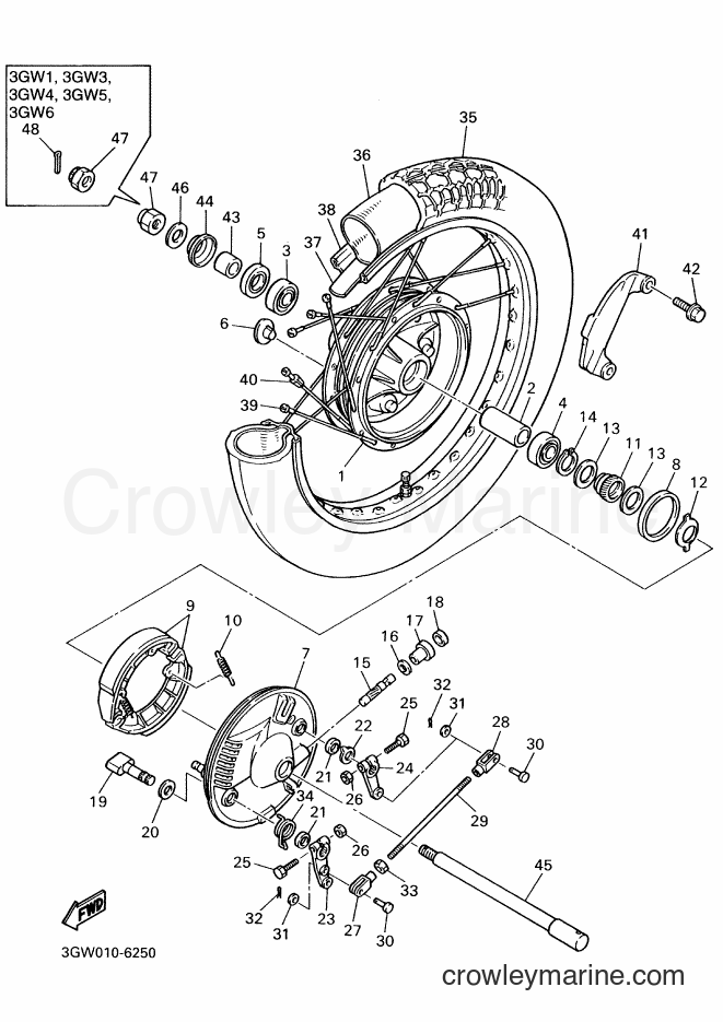 1992 Street Bike SR500 - SR500 (3GW3) [010] - フロントホイール