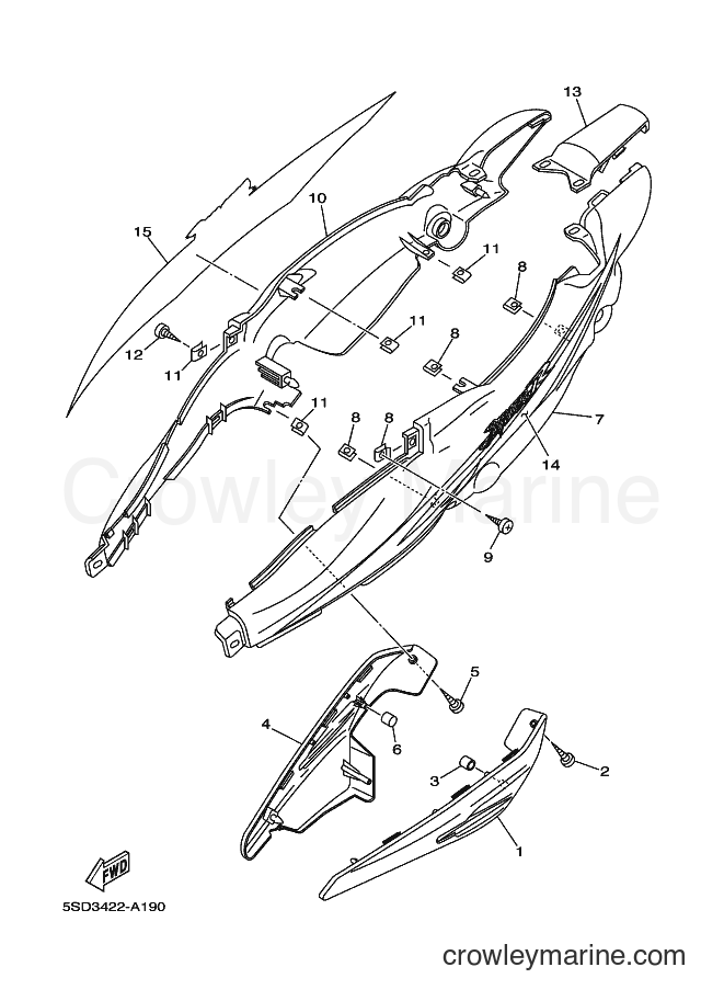 2003 Scooter T105SE - T105SE (5SD4) [010] - SIDE COVER