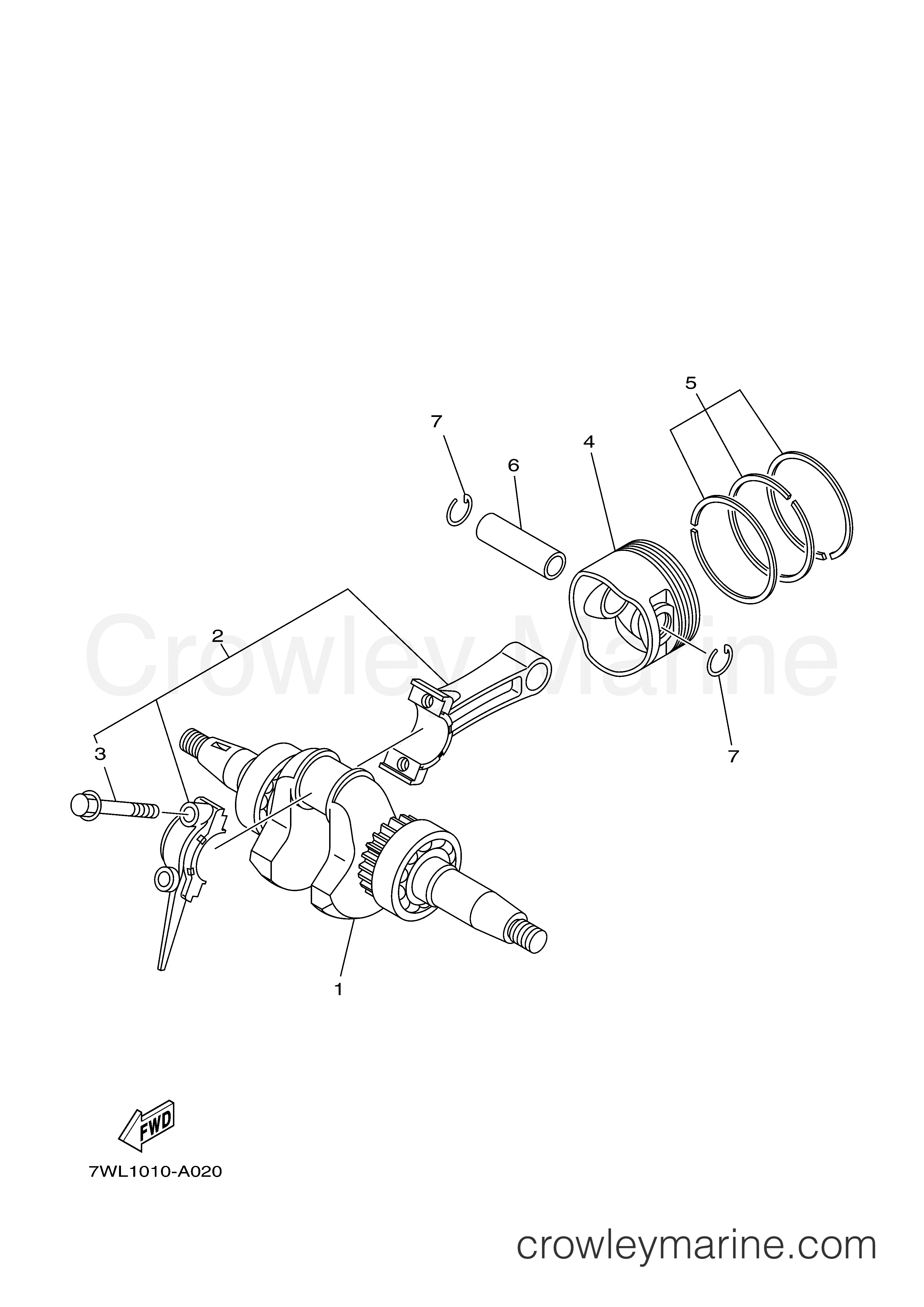 Yamaha Motors EF2400ISJ - CRANKSHAFT PISTON