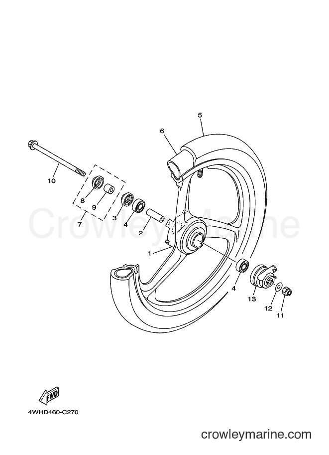 2004 Street Bike V110E - V110E (4WHD) [010] - FRONT WHEEL FOR CAST WHEEL