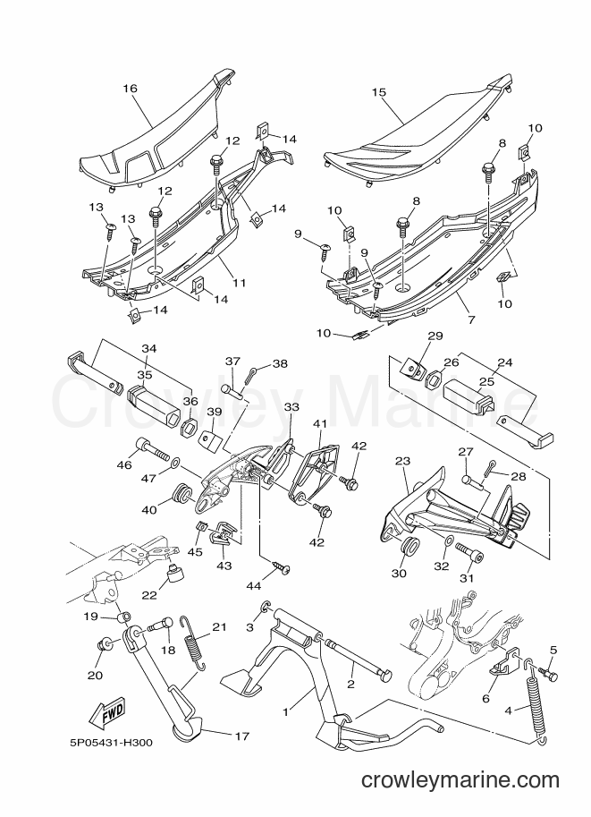 2011 Scooter AT135 - AT135 (5P07) [010] - STAND & FOOTREST
