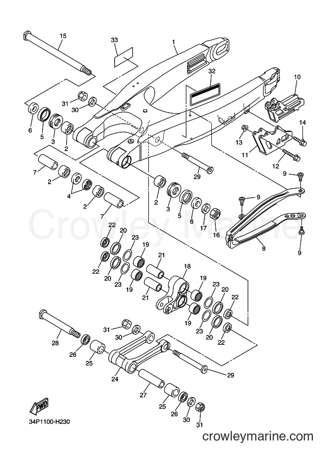 2009 Dirt Bike YZ450F - YZ450F (34P2) [010] - REAR ARM