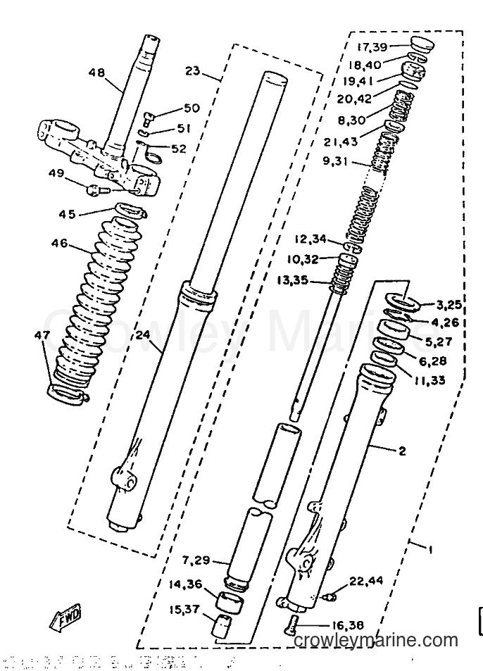 1987 Dirt Bike DT125LC - DT125LC (2AJ) [999] - FRONT FORK