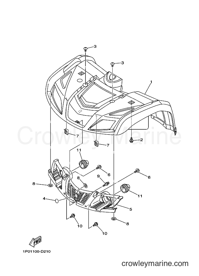 2009 ATV YFM250 - YFM250 (1P0J) [010] - FRONT FENDER