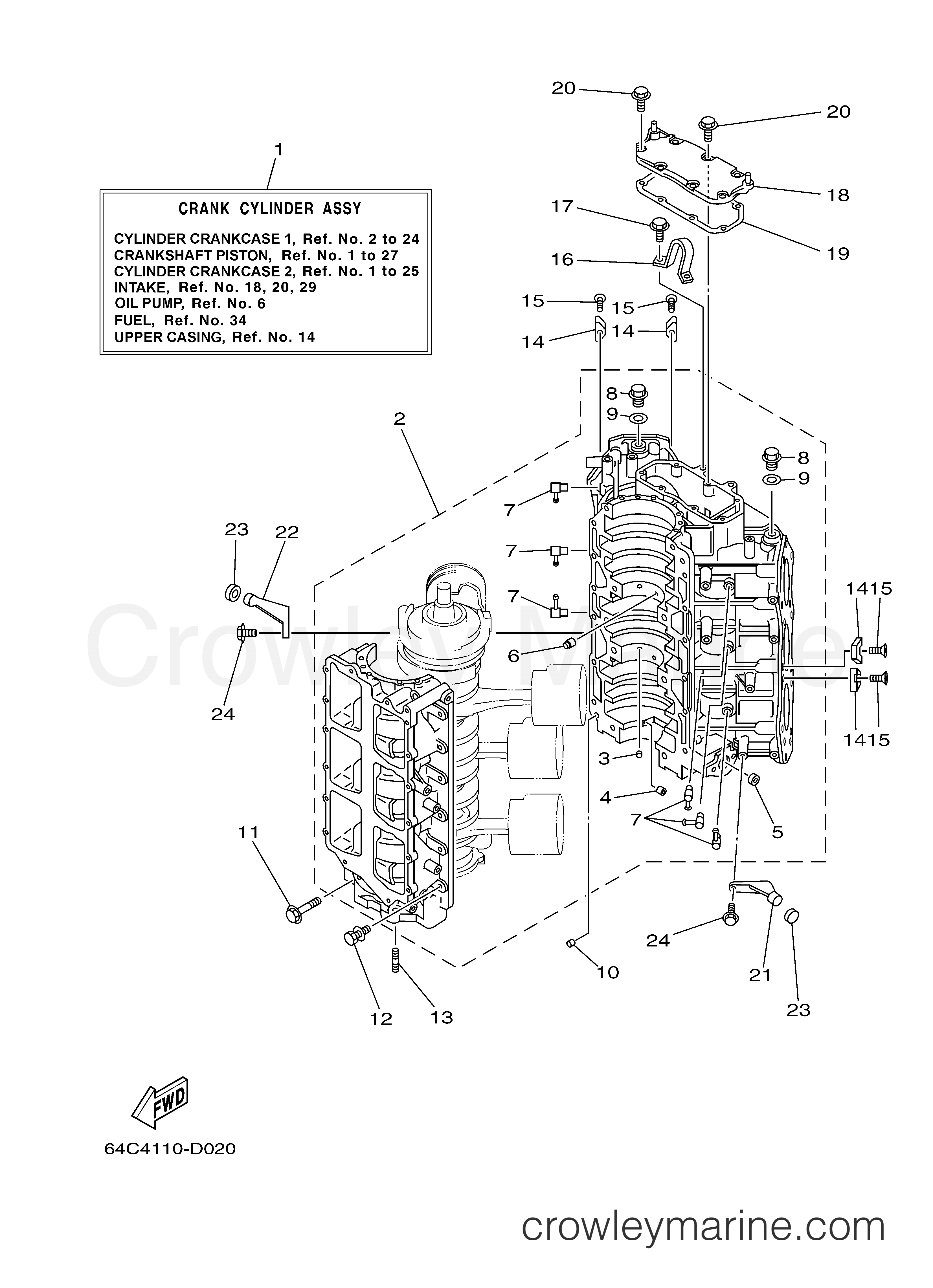 Yamaha Motors 150TXRD - CYLINDER CRANKCASE 1