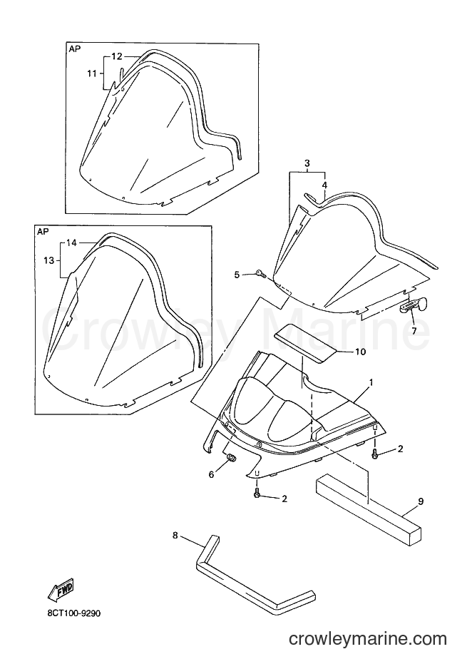 Yamaha Motors VX700LT (8CP3) [020] - WINDSHIELD