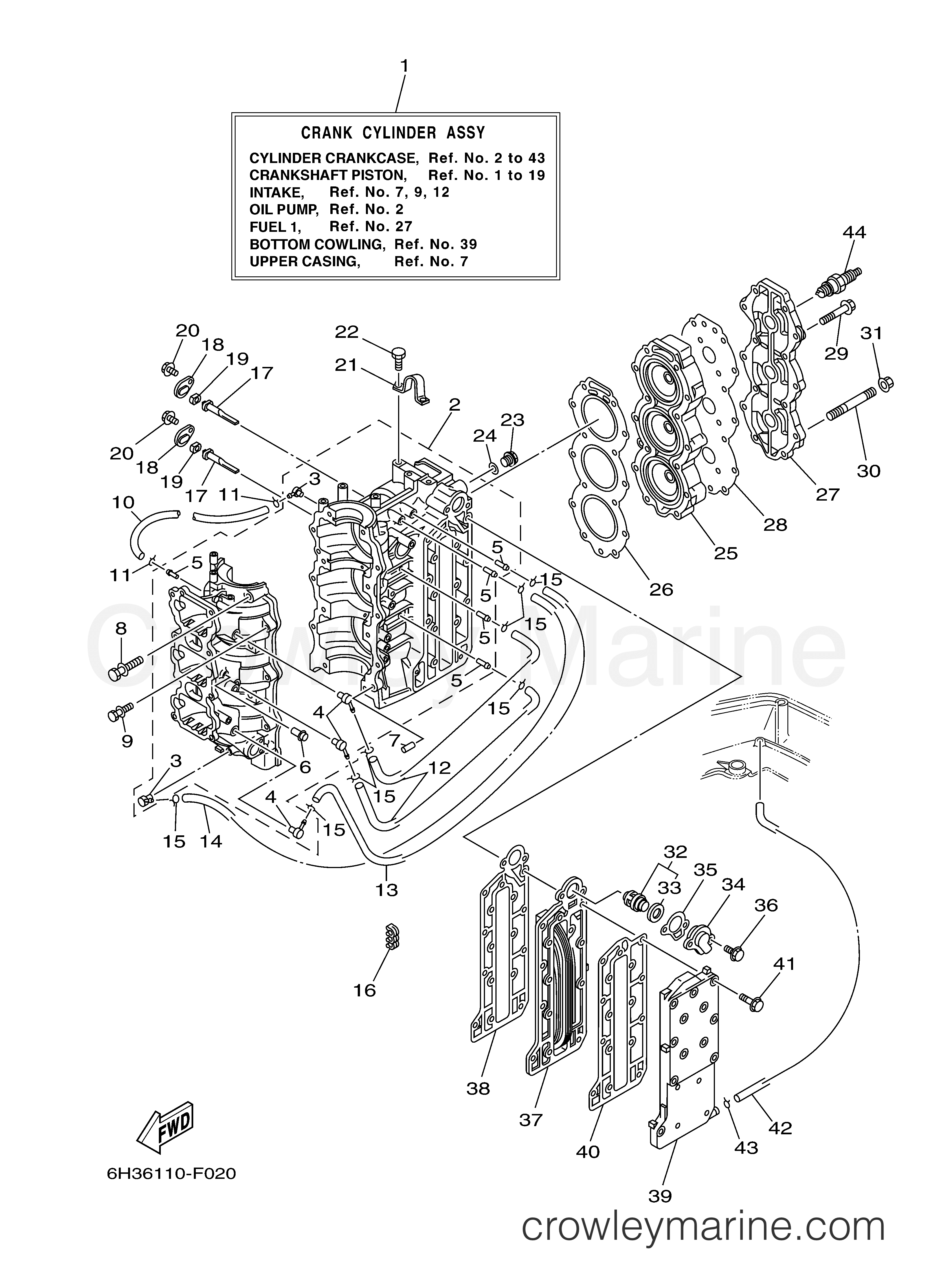 Yamaha Motors 70TLR - CYLINDER CRANKCASE