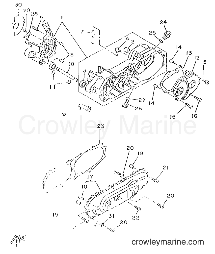 1996 Scooter CW50RSP - CW50RSP (4UR5) [999] - CRANKCASE