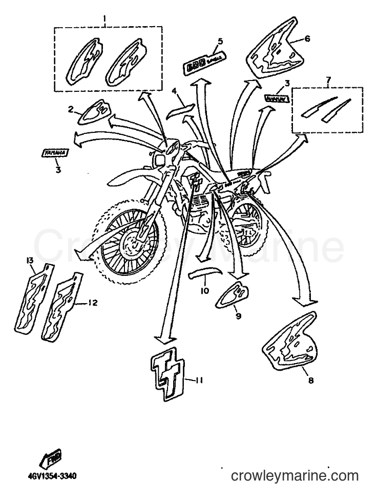 1993 Dirt Bike TT600S - TT600S (4LW1) [999] - EMBLEMS