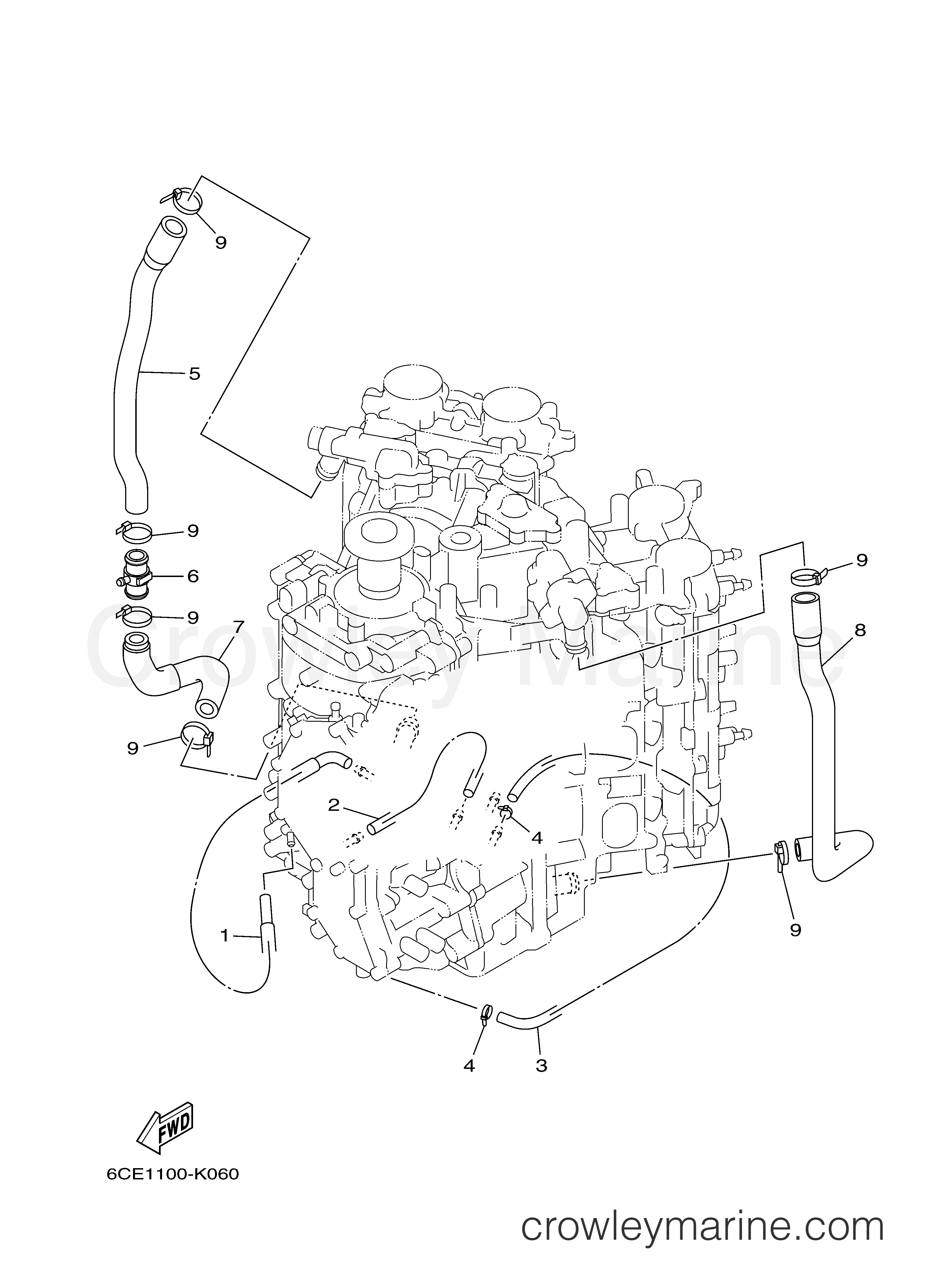 Yamaha Motors LF250XCA - CYLINDER CRANKCASE 4