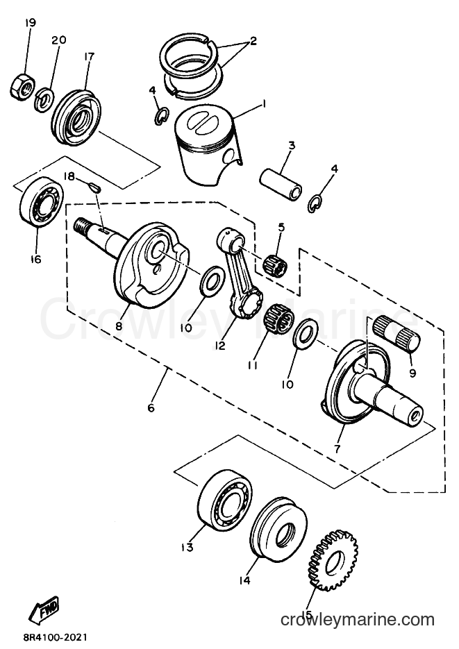 Yamaha Motors BR250T (8BD7) [030] - CRANKSHAFT. PISTON