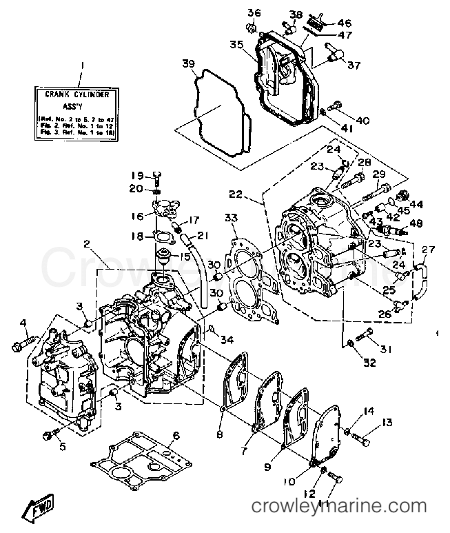 Yamaha Motors F9.9LD - CYLINDER CRANKCASE