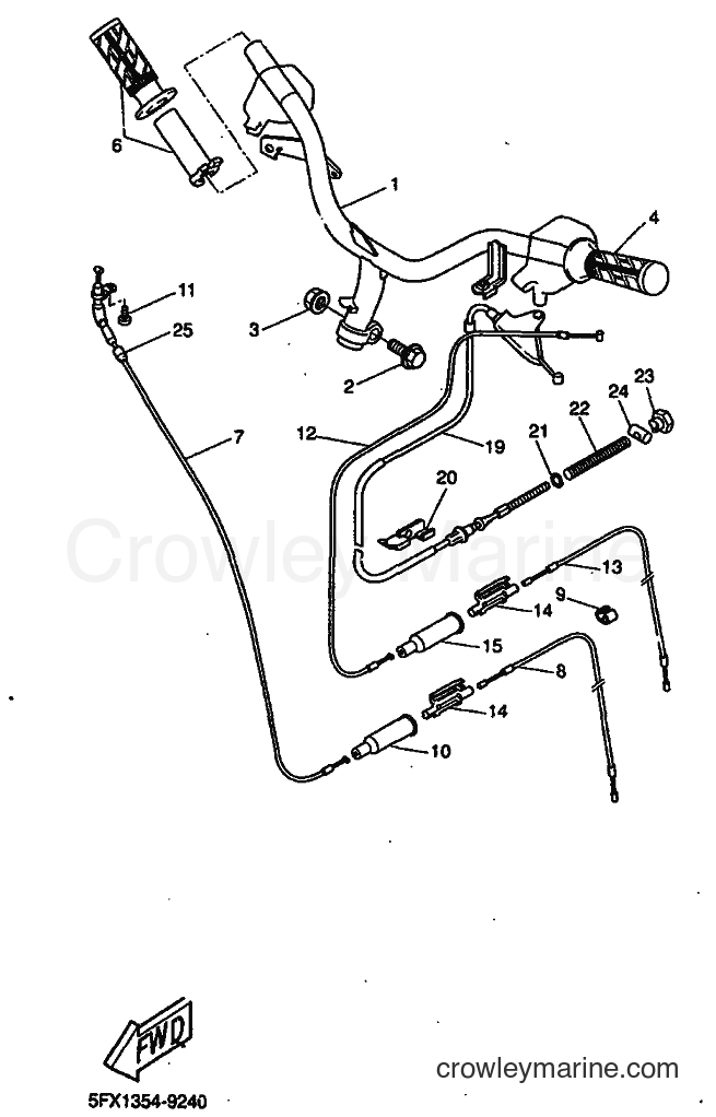 1999 Scooter CW50RS - CW50RS (5FX7) [010] - STEERING HANDLE & CABLE