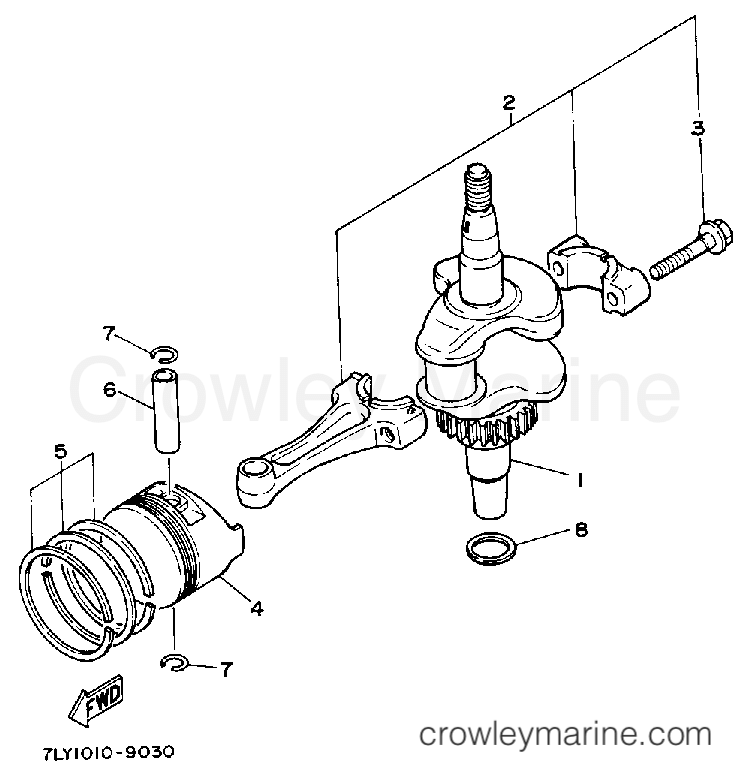 Yamaha Motors YS240TB - CRANKSHAFT - PISTON