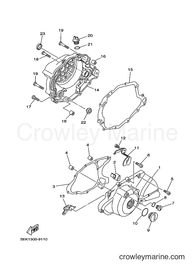 2000 Dirt Bike TW125 - TW125 (5EK3) [080] - CRANKCASE COVER 1