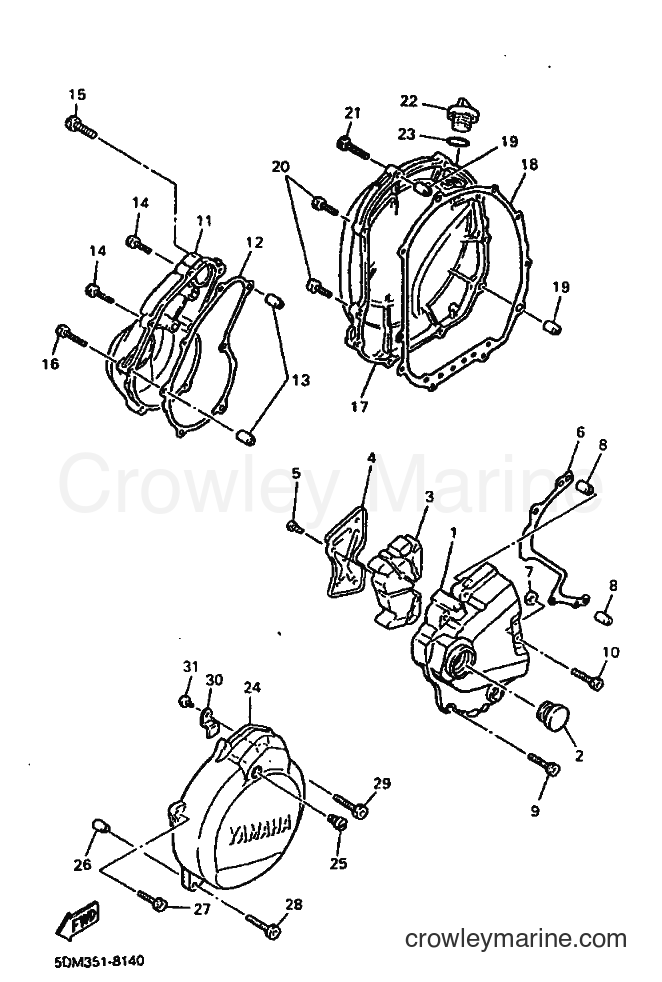 1998 Scooter YH50 - YH50 (5EU7) [010] - CRANKCASE COVER 1